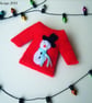 Snowman Jumper Brooch on Christmas Cards - Image 2