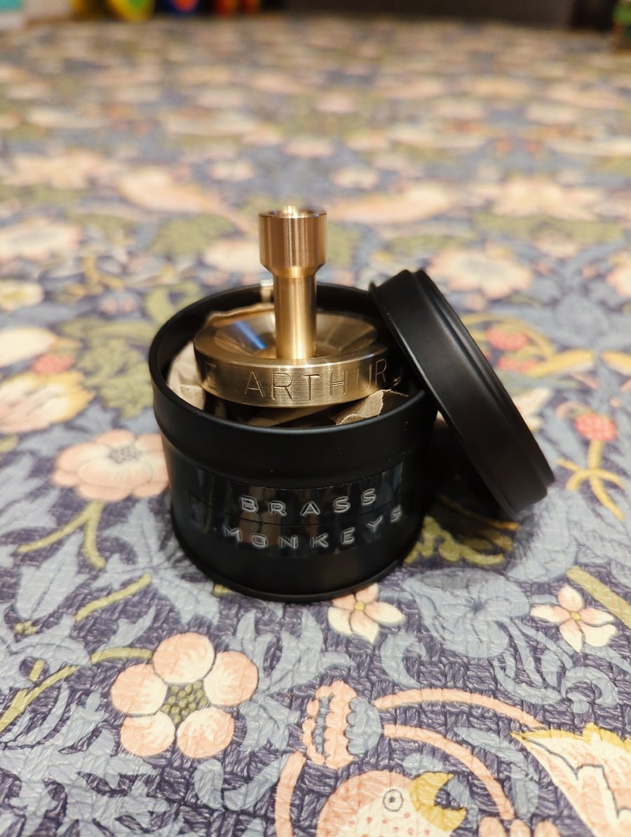 Hand Personalised Machined Brass Metal Spinning Top