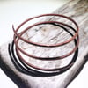 Hand Crafted Hammered Oxidised Copper Spiral Wrap Bangle - UK Free Post