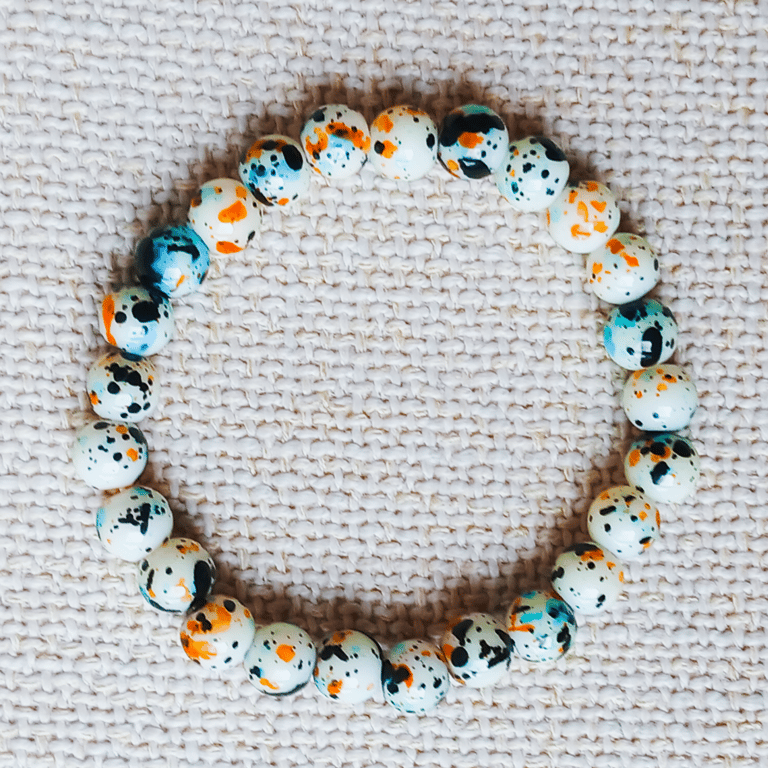 Ladies Smoky Quartz and Hematite Elastic Bead Bracelet