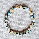 Ladies Smoky Quartz and Hematite Elastic Bead Bracelet