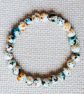 Ladies Smoky Quartz and Hematite Elastic Bead Bracelet