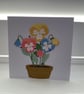 Pansy in a Plant Pot Handmade Die Cut Card - Image 2
