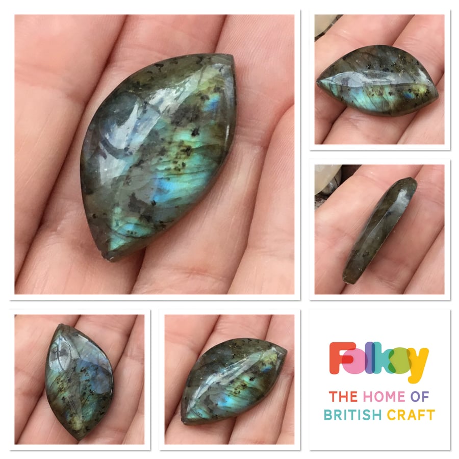 Lovely Freeform Speckled Marquise Labradorite Cabochon for Jewellery Designers.