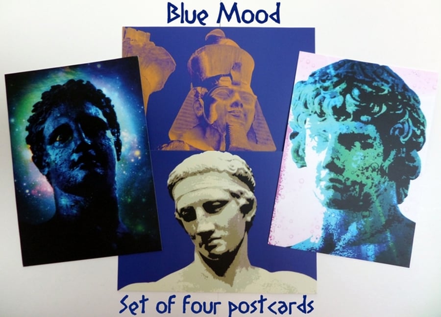 Blue Mood - Set of Four Postcards