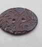 Large Dark Amethyst Sprig Oval Handmade Ceramic Button - Image 3
