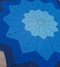 Handmade Crochet Blue Starburst Blanket – Ombre Blue 12 Point Star Throw – 98cm - Image 2
