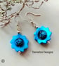 Mother of Pearl & Polymer Clay Earrings  Silver Plate - Image 1