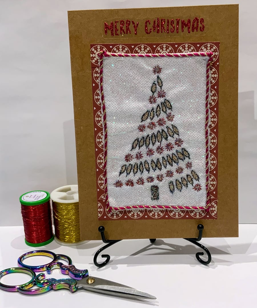 Hand Embroidered Christmas Tree