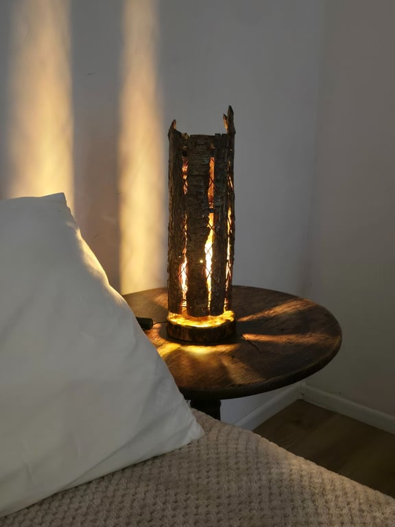 Tree-bark Bedside Table Lamp 