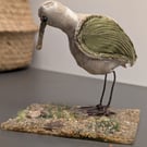 Wading bird inspired fabric sculpture ornament decoration 