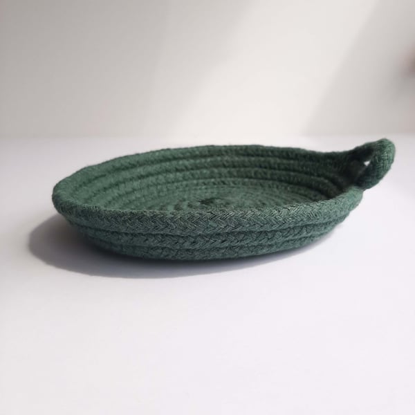 Forest Green Coiled Rope Trinket Dish