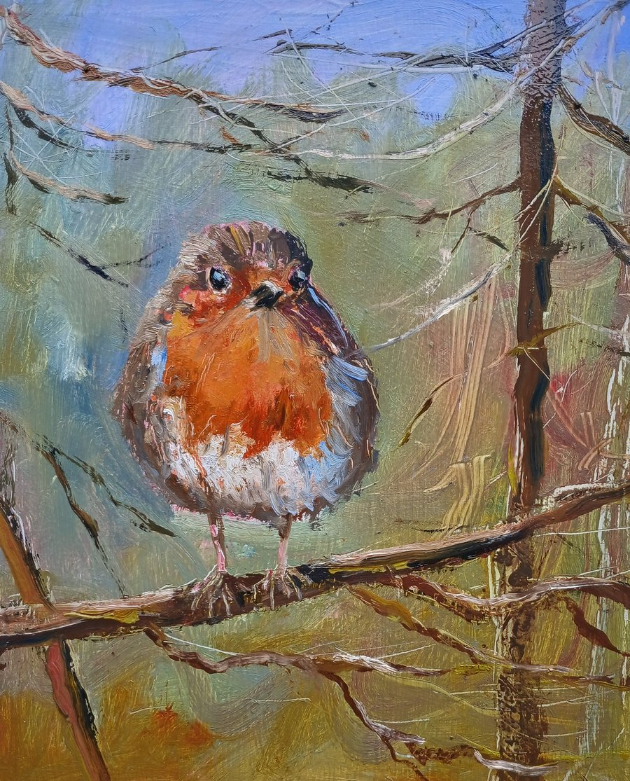 Red Red Robin Oil painting 