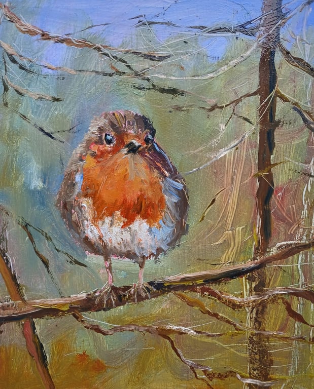 Red Red Robin Oil painting 