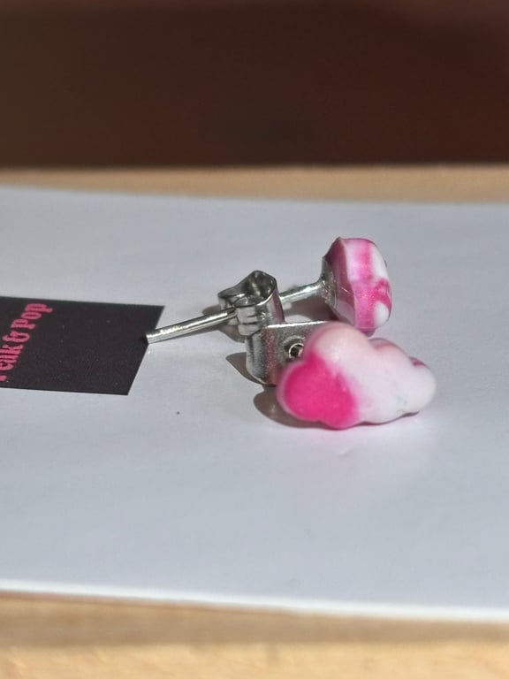 Dreamy Pink Cloud Earrings – Playful, Fun Everyday Studs