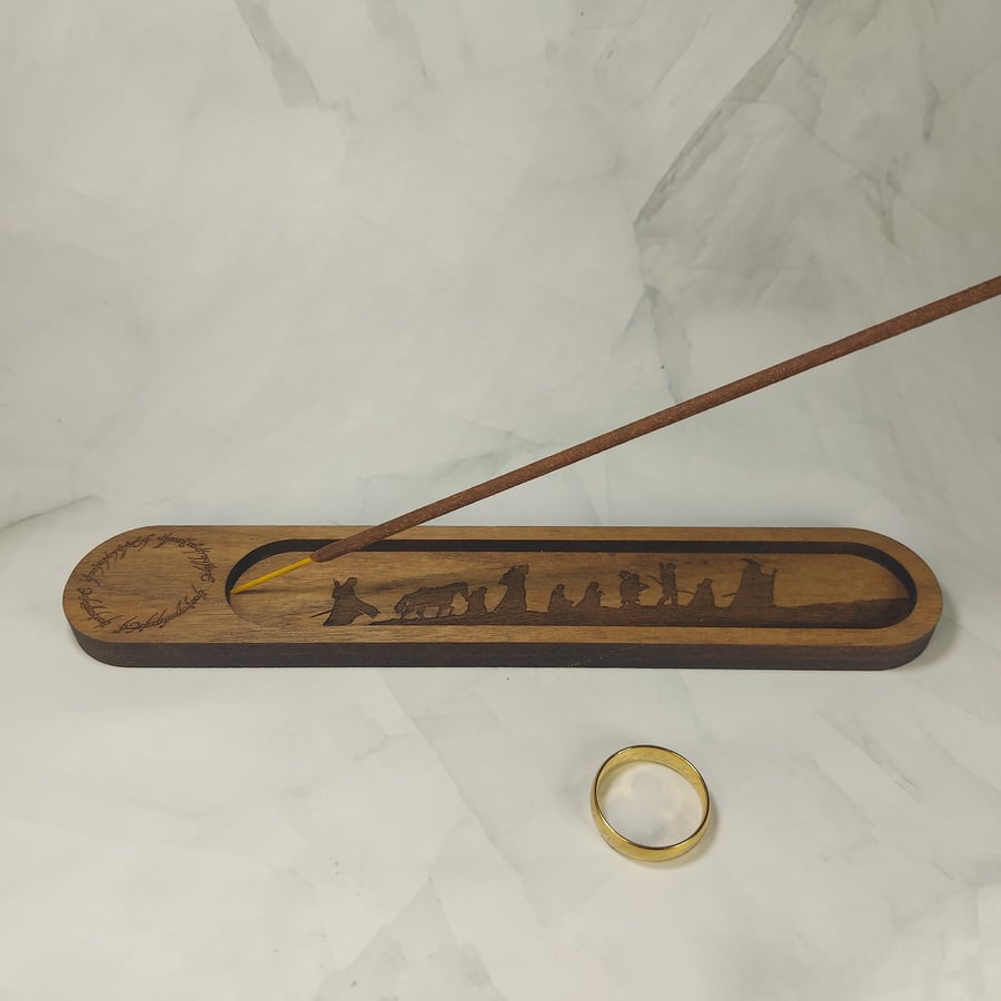 Fellowship Hiking Incense Burner - Solid Walnut Fantasy Incense Holder 