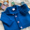 Hand Knitted ‘Michael’ Baby Boy’s Cardigan (3-6 months)