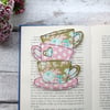 Tea cup stack bookmark, reading gift