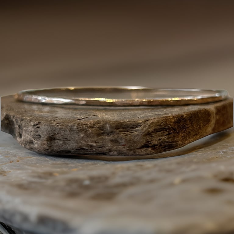 Silver Hammered Stacking Bangle