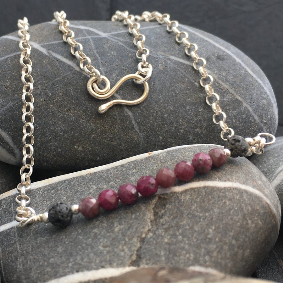 Raw Ruby Diffuser necklace