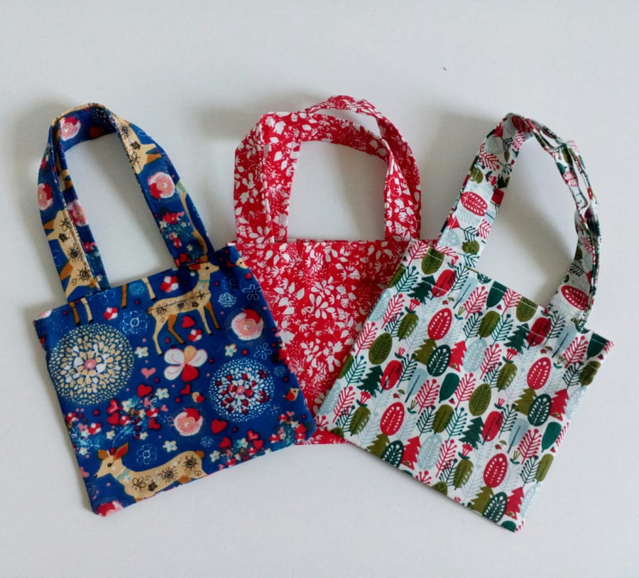Shop early, Christmas, eco friendly mini christmas gift bags, Xmas gift bags