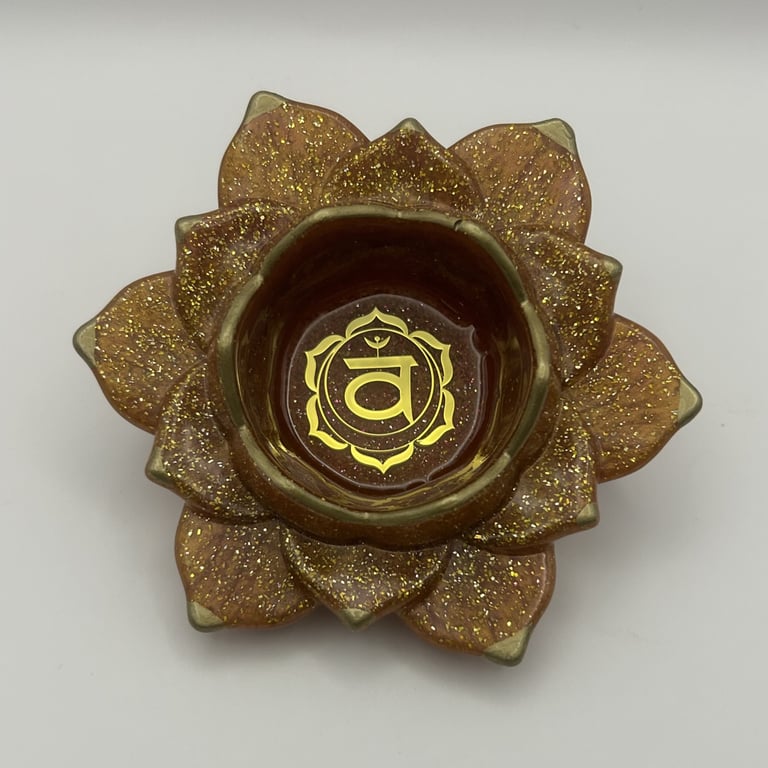 Chakra Inspired Resin Lotus Tealight Holders - Inner Flame Sacral