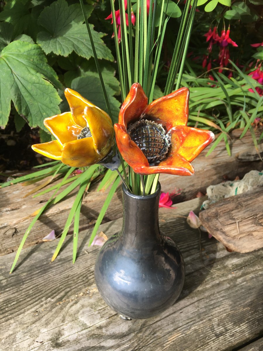 autumn colour ceramic flowers, perfect new home gift