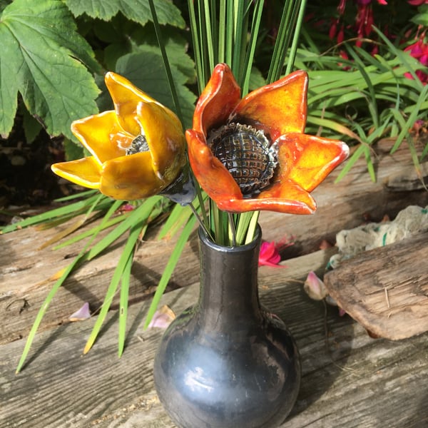 autumn colour anemone ceramic flowers, perfect new home gift