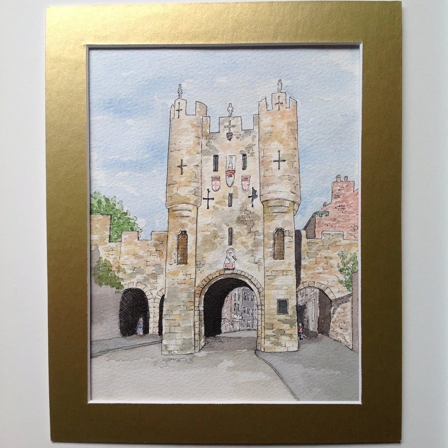 Original watercolour painting of Mickelgate, York