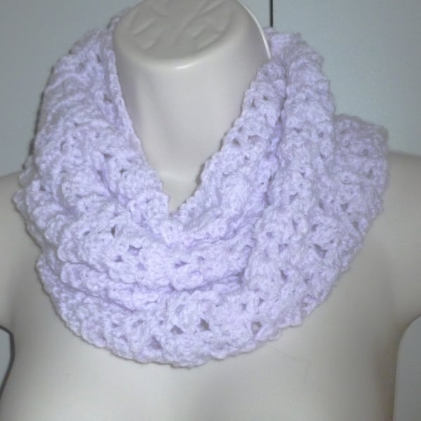 crochet lacy infinity scarf cowl neck warmer