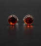 Baltic amber and sterling silver stud earrings, Leo gift - Image 2