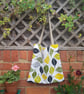 Tote bag; yellow and green leaf: fully lined with inside pocket  - Image 1