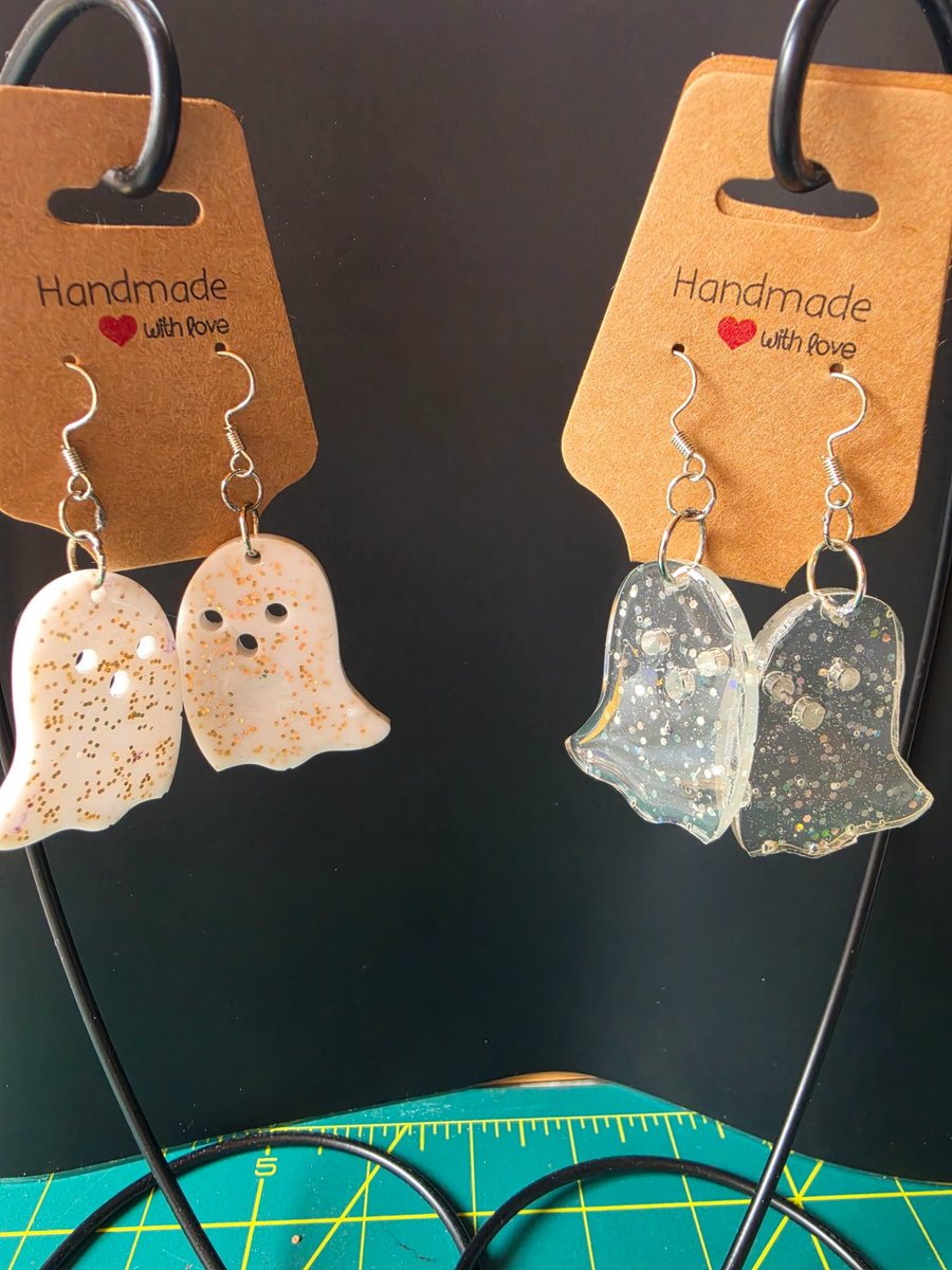 2 pairs ghost dangling earrings 