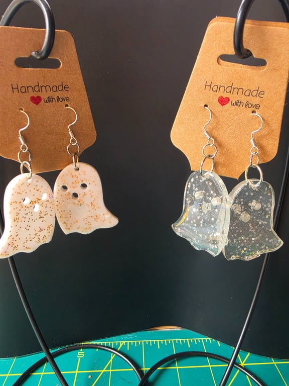 2 pairs ghost dangling earrings 