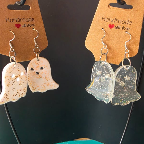 2 pairs ghost dangling earrings 