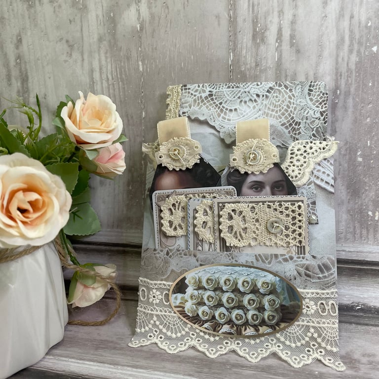 Ephemera - Vintage Ladies Tag Pocket by Carolee Crafts PB8 0055