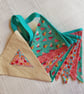 Bunting in a bag: turquoise and pinks
