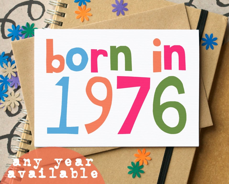 Custom Age Born in... Birthday Card