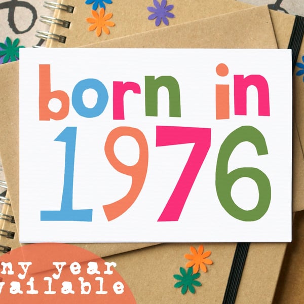 Custom Age Born in... Birthday Card