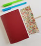 Red Leather Art Nouveau Journal with Ceramic Button, valentine gift, A6 - Image 2
