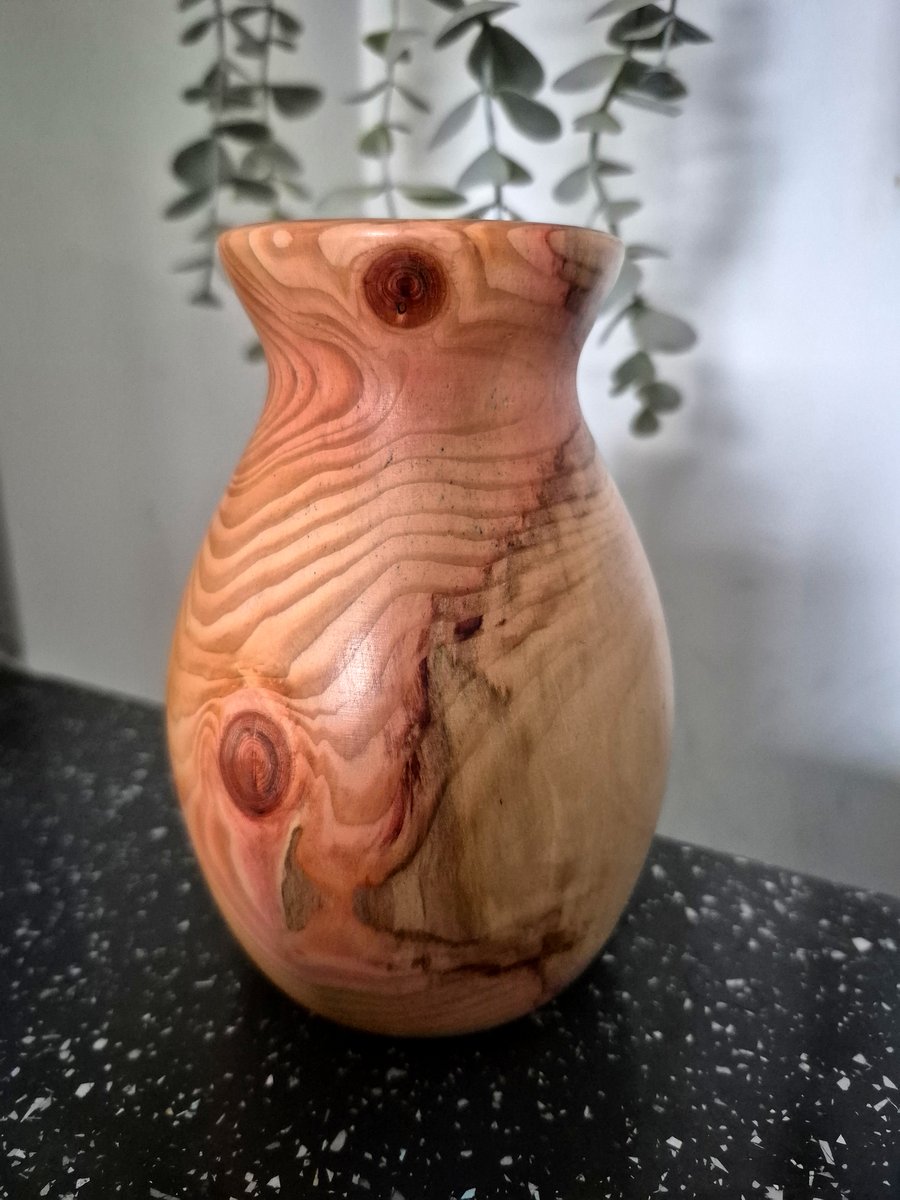 Unique western red cedar vase