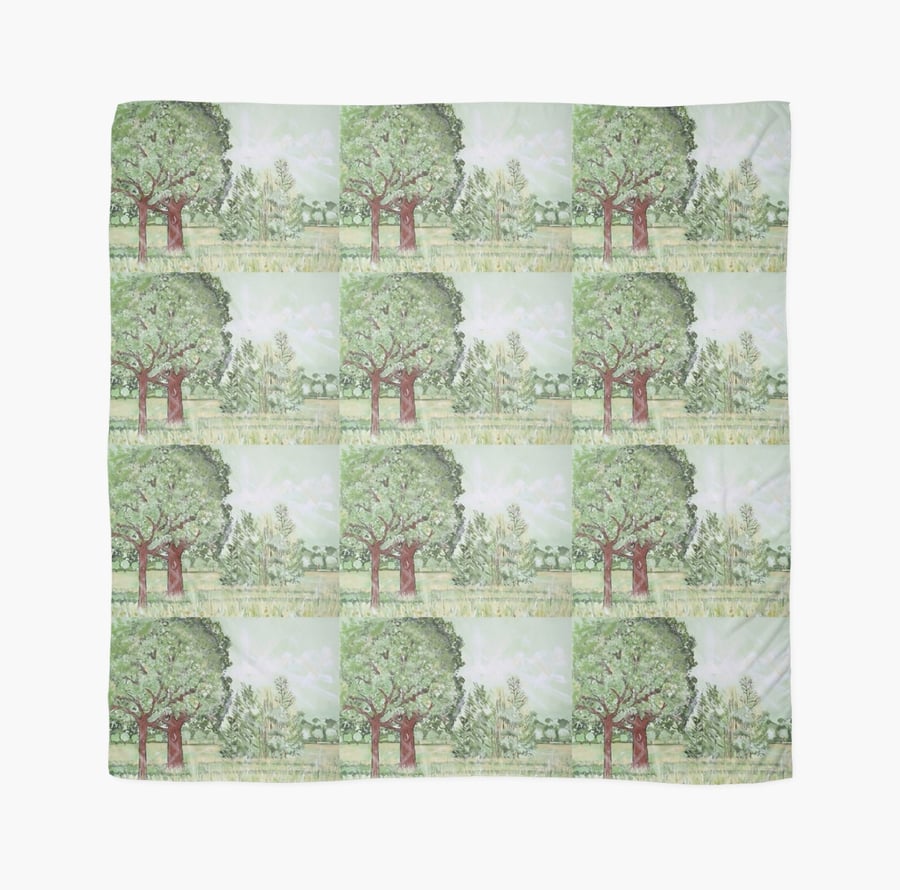 Beautiful Scarf Featuring A Design ‘Green And Pleasant Land’