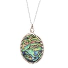 Large Abalone cabochon pendant necklace