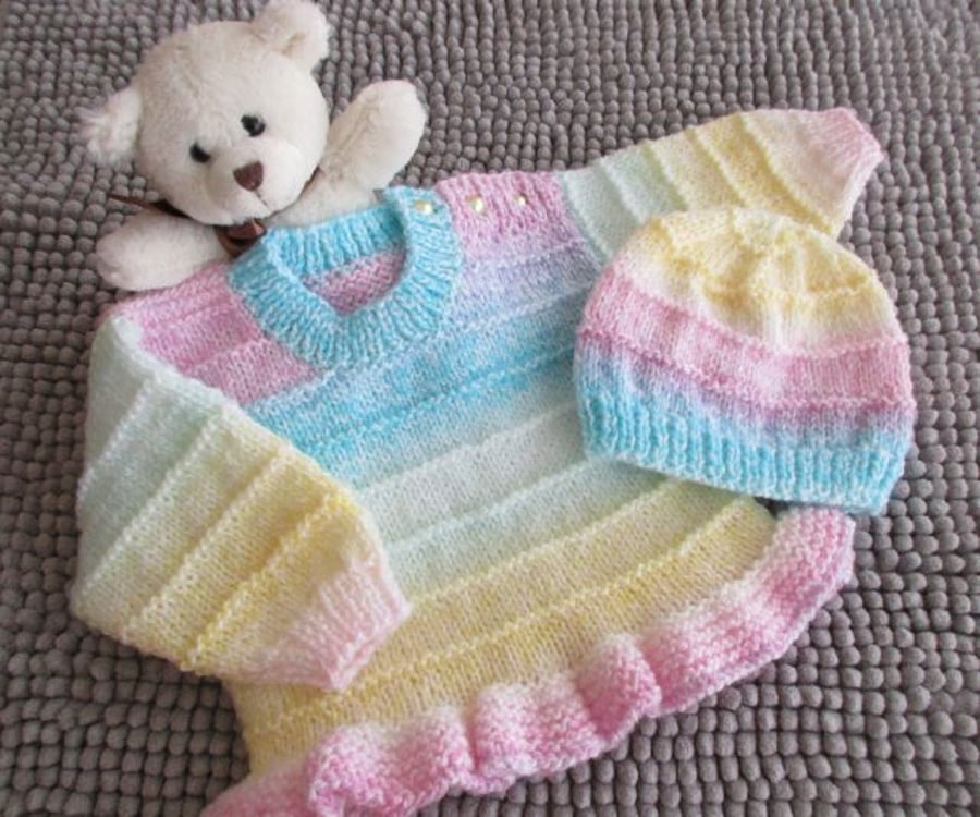 16" Jumper with Peplum and matching Hat