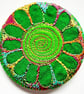 Badge 58mm Multicoloured Flower Textile Badge 