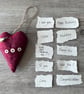 One Red Fabric Heart with Personalised Message Wedding Engagement Proposal - Image 3