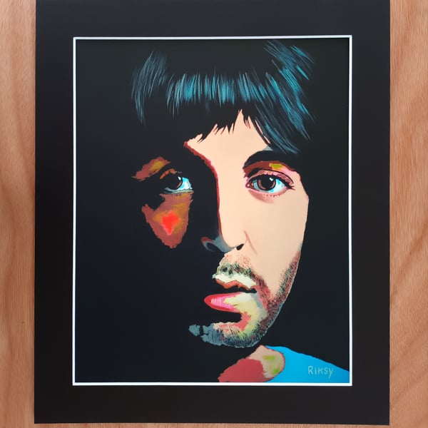 PAUL MCCARTNEY ART PRINT WITH MOUNT