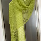 Handmade knitted lace shawl merino wool