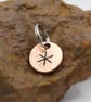 Recycled Round Copper Strength Bindrune Keyring Charm, Bag Charm. - Image 4