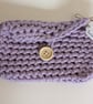 Handmade crochet purse made with lilac t-shirt yarn 